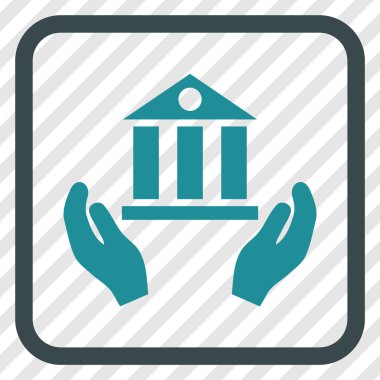 Banka hizmet vektör simgesi bir çerçeve içinde