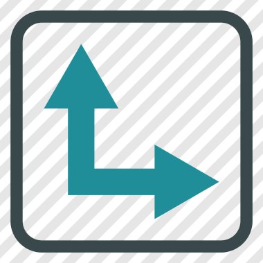 Vektör simgesi bir çerçeve içinde yukarı doğru çatallanma ok