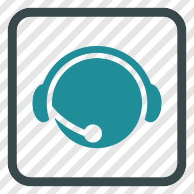 Çağrı Merkezi operatörü vektör simgesi bir çerçeve içinde