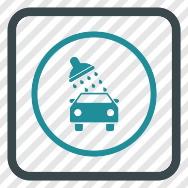 Oto yıkama vektör simgesi bir çerçeve içinde