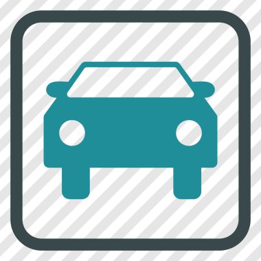 Araba vektör simgesi bir çerçeve içinde