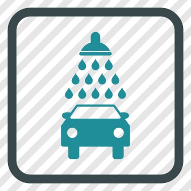 Araba duş vektör simgesi bir çerçeve içinde