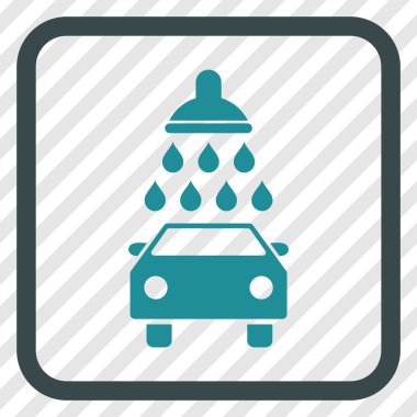 Araba duş vektör simgesi bir çerçeve içinde