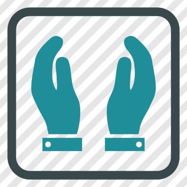 Bakım el vektör simgesi bir çerçeve içinde