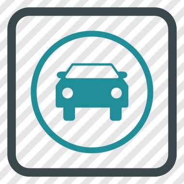 Araba vektör simgesi bir çerçeve içinde