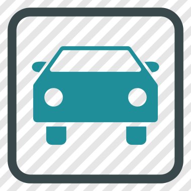 Araba vektör simgesi bir çerçeve içinde