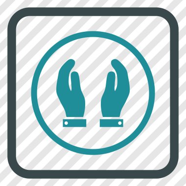 Bakım el vektör simgesi bir çerçeve içinde