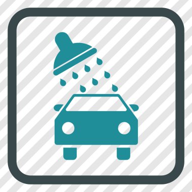 Oto yıkama vektör simgesi bir çerçeve içinde