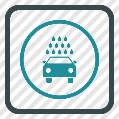 Oto yıkama vektör simgesi bir çerçeve içinde