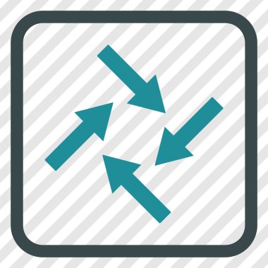 Merkezcil oklar bir çerçeve içinde simge vektör