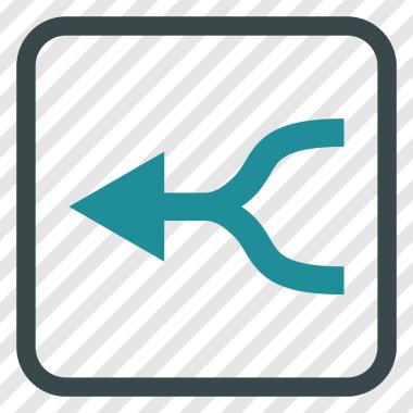 Ok sol vektör simgesi bir çerçeve içinde birleştirmek