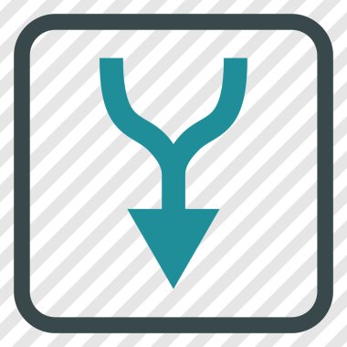 Vektör simgesi bir çerçeve içinde aşağı ok birleştirmek