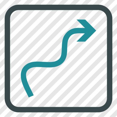 Eğri ok vektör simgesi bir çerçeve içinde