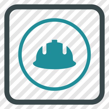 İnşaat kask vektör simgesi bir çerçeve içinde