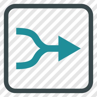 Ok sağ vektör simgesi bir çerçeve içinde birleştirmek