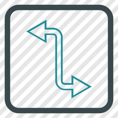 Eğri Exchange ok vektör simgesi bir çerçeve içinde