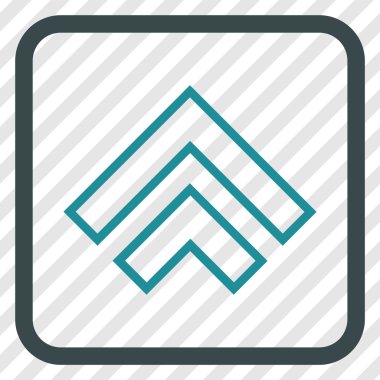 Yön yukarı vektör simgesi bir çerçeve içinde