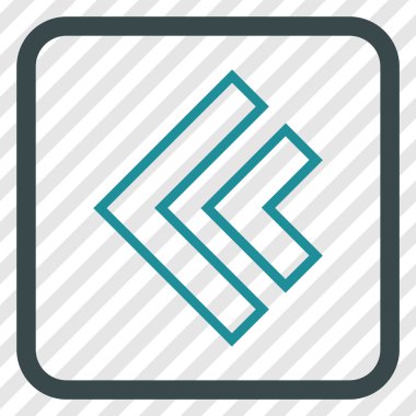 Yön sol vektör simgesi bir çerçeve içinde