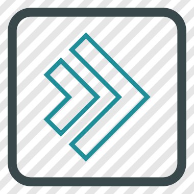 Yöne doğru vektör simgesi bir çerçeve içinde