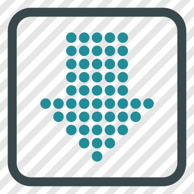 Vektör simgesi bir çerçeve içinde aşağı noktalı ok