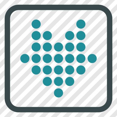 Vektör simgesi bir çerçeve içinde aşağı noktalı ok