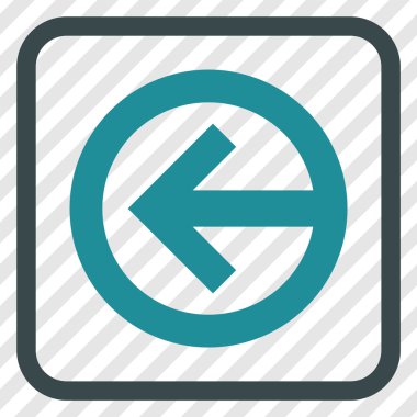 Yön sol vektör simgesi bir çerçeve içinde