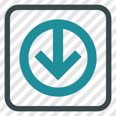 Vektör simgesi bir çerçeve içinde aşağı yön