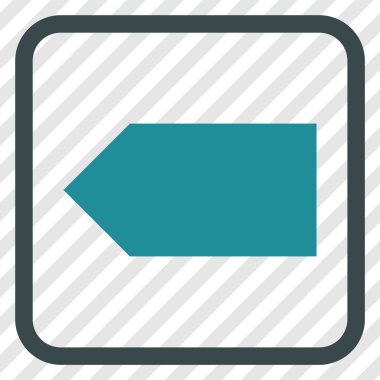 Yön sol vektör simgesi bir çerçeve içinde