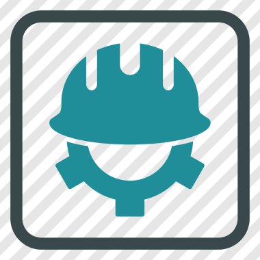 Geliştirme kask vektör simgesi bir çerçeve içinde