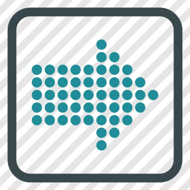 Noktalı ok doğru vektör simgesi bir çerçeve içinde