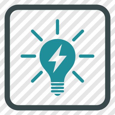 Elektrik ışık ampul vektör simgesi bir çerçeve içinde