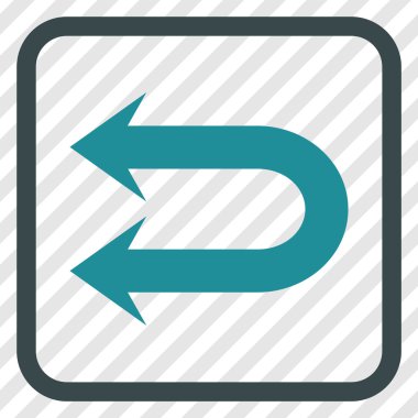 Çift sol ok vektör simgesi bir çerçeve içinde