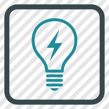 Elektrikli ampul vektör simgesi bir çerçeve içinde