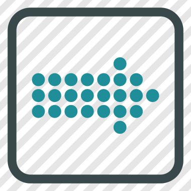 Noktalı ok doğru vektör simgesi bir çerçeve içinde