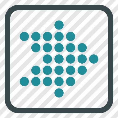 Noktalı ok doğru vektör simgesi bir çerçeve içinde