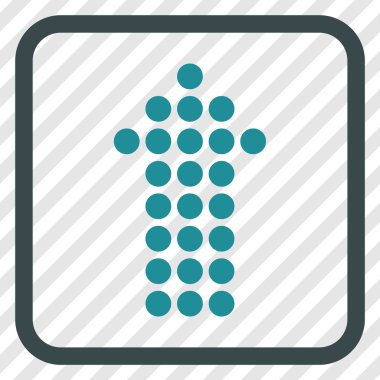 Vektör simgesi bir çerçeve içinde yukarı noktalı ok