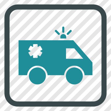 Acil araba vektör simgesi bir çerçeve içinde