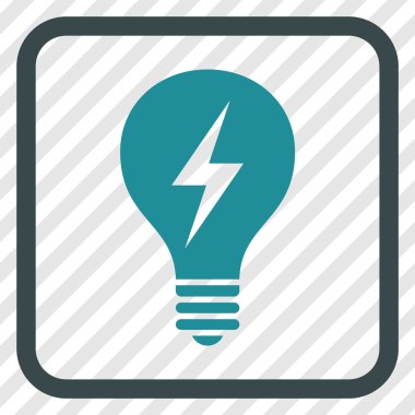 Elektrikli ampul vektör simgesi bir çerçeve içinde