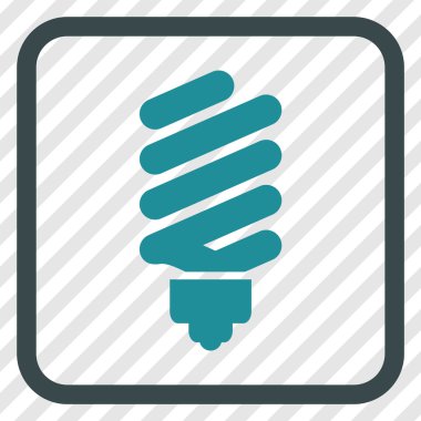 Floresan ampul vektör simgesi bir çerçeve içinde