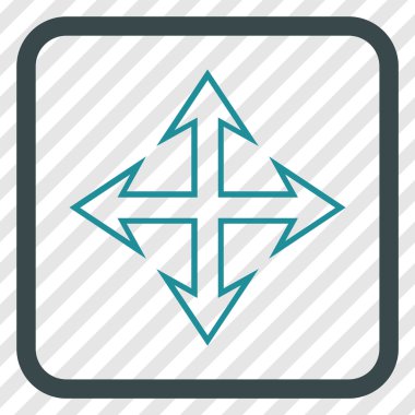 Genişletin okları vektör simgesi bir çerçeve içinde