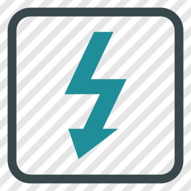 Yüksek gerilim vektör simgesi bir çerçeve içinde