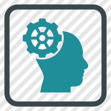 Vektör simgesi bir çerçeve içinde kafa dişli