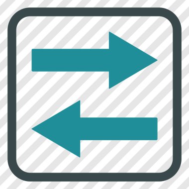 Yatay Çevir ok simge bir çerçeve içinde vektör