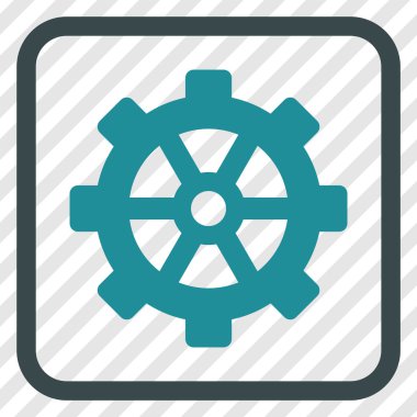 Dişli vektör simgesi bir çerçeve içinde