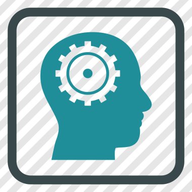 Akıl vektör simgesi bir çerçeve içinde