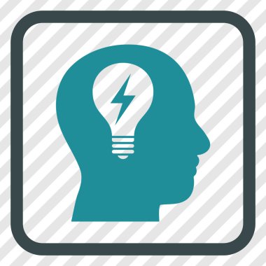 Kafası ampul vektör simgesi bir çerçeve içinde