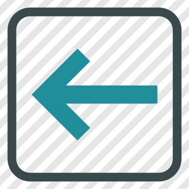 Sol ok vektör simgesi bir çerçeve içinde