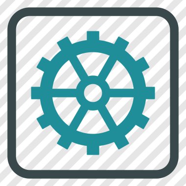 Dişli vektör simgesi bir çerçeve içinde