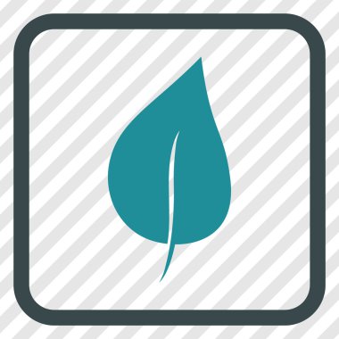 Bitki yaprak vektör simgesi bir çerçeve içinde