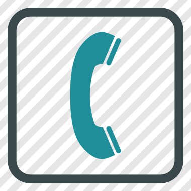 Telefon alıcı vektör simgesi bir çerçeve içinde